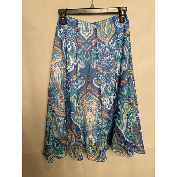 Lauren Ralph Lauren Blue Midi Resort Skirt - Picture 1 of 4